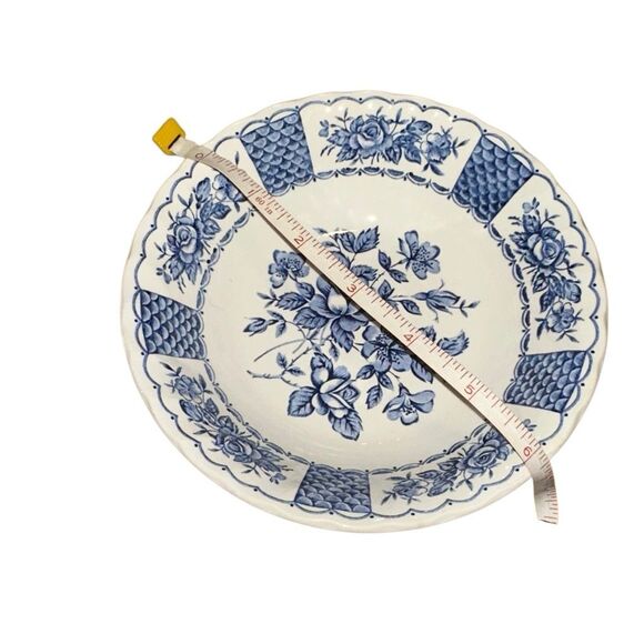 Vtg Myotts Melody England x5 rose decor blue copper print transferware, France c - Picture 2 of 14